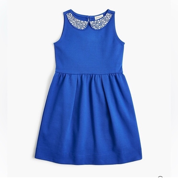 Crewcuts Other - J. Crew Crewcuts Ponte Knit Sleeveless Dress With Jewel Collar, Cobalt Blue, 10
